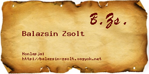 Balazsin Zsolt névjegykártya